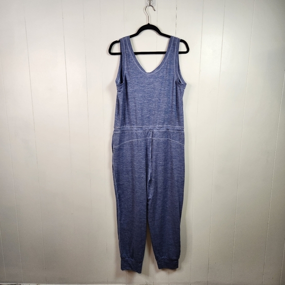 Joe Fresh Activewear Blue One Piece Sleeveless Jumpsuit Joggers Pockets Large - Picture 3 of 8